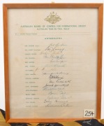 CRAIG McDERMOTT 1993 England&nbsp;VS&nbsp;Australia official team tie with CofA; together with a cricket tie and a framed 1966-67 signed official Australian Team sheet, (3 items) - 2