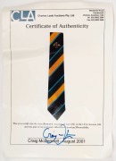 CRAIG McDERMOTT 1993 England&nbsp;VS&nbsp;Australia official team tie with CofA; together with a cricket tie and a framed 1966-67 signed official Australian Team sheet, (3 items) - 4