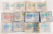 NORTH MELBOURNE: A collection of Season's Tickets comprising of "MEMBERS" 1962, 1964, 1967, 1971 and 1973; "LIFE MEMBER" 1978, 1979; and "PATRON" 1971, 1976 (2), 1978 and 1979. Mixed condition. (Total: 12). - 2