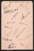 1931-32 SOUTH AFRICAN TEAM, autograph page signed by the team that toured Australia, with 16 signatures including Jock Cameron (captain), Alex Bell, Jim Christy & Ken Viljoen.&nbsp;