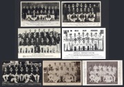POSTCARDS: A collection of Australian Team postcards, comprising of 1921 (by Topical Times), 1921 (by G.Hunt & Co.), 1930 (Bolland), 1934 (Photo-Work Ltd), 1938 (S. & F.), 1964 (Australian fruits), and 1980 (Stamp Publicity). (7 items).