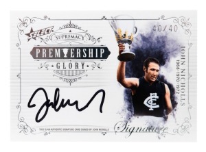 2019 SELECT SUPREMACY PREMIERSHIP GLORY: Limited-edition signed card for John Nicholls (PGS5 #40/40).