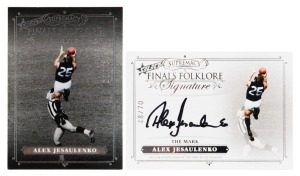 2019 SELECT SUPREMACY FINALS FOLKLORE "THE MARK": Two limited-edition cards for Alex Jesaulenko - both signed (FF3 #69/70) and unsigned (FFS3 #48/70) variants. (2 items)