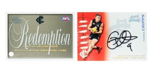 2020 SELECT DOMINANCE SIGNATURE: Signed limited-edition card for Carlton captain Patrick Cripps, together with the redemption card, both numbered #47/50.