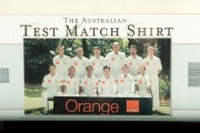 "THE AUSTRALIAN TEST MATCH SHIRT, 2002-2003" number 88 from a limited edition of 200, produced by the Australian Cricket Board, with an official Australian short sleeved shirt bearing the Australian coat-of-arms embroidered in silk, the orange sponsorship - 4