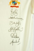 "THE AUSTRALIAN TEST MATCH SHIRT, 2002-2003" number 88 from a limited edition of 200, produced by the Australian Cricket Board, with an official Australian short sleeved shirt bearing the Australian coat-of-arms embroidered in silk, the orange sponsorship - 5