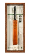 "SIR DON BRADMAN - THE MASTER'S BLADE": An attractive display which incorporates a reproduction Sykes test world record Don Bradman full size cricket bat with a card bearing the original signature of Don Bradman, together with details of his career and so