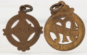 MELBOURNE CRICKET CLUB: membership medallions&nbsp;for 1912-13 (No.3845) and 1914-15 (No.1423), (2 items). - 2