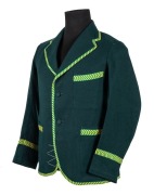 AUSTRALIAN TOUR OF ENGLAND, 1934, pure wool blazer by "Speedway" in green wool to match the Australian Test Team blazer, with green and gold trim edges and retaining the Speedway High Grade Clothing" maker's label recording Grimmett's name, measurements a - 2