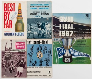 THE 1967 FINALS SERIES: First Semi-Final (Geelong defeats Collingwood); Second Semi-Final (Richmond defeats Carlton); the Preliminary Final (Geelong defeats Carlton) and the Grand Final (Richmond defeats Geelong by 9 points). (4 items).&nbsp;With Ted Whitten's