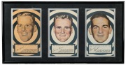 ARGUS 1953 'Football Portraits': complete set of Carlton players [6], issued as a part of a set of 72 large-sized cards (each 11 x 19cm), G/VG. Presented in two matching framed displays. - 2