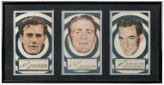 ARGUS 1953 'Football Portraits': complete set of Carlton players [6], issued as a part of a set of 72 large-sized cards (each 11 x 19cm), G/VG. Presented in two matching framed displays. - 3