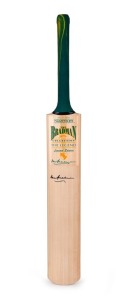 A full-sized Slazenger "THE BRADMAN COLLECTION - THE LEGEND LIMITED EDITION" cricket bat bearing the original signature of Don Bradman; dated 1993 and numbered "110 verso.