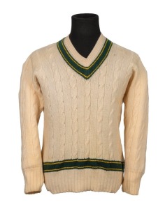 SAM LOXTON'S AUSTRALIAN TEST TEAM LONG SLEEVED JUMPER: Worn by Loxton during the 1948 Invincibles tour of England.