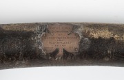 An Irish shillelagh with sterling silver presentation plaque engraved "To Walter Lindrum. In Commemoration of his First Visit to Ireland. From Hugh McAlevey, Belfast, March, 1930". 58cm long. - 2