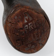 An Irish shillelagh with sterling silver presentation plaque engraved "To Walter Lindrum. In Commemoration of his First Visit to Ireland. From Hugh McAlevey, Belfast, March, 1930". 58cm long. - 4