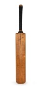HERBERT STRUDWICK'S&nbsp;SOUVENIR BAT WITH MORE THAN 125 ORIGINAL AUTOGRAPHS: A full sized "Surrey & England XI" cricket bat by Sandham, Strudwick & Bale, signed in the ownership position by Herbert Strudwick (1880 - 1970) and evidently used to collect signatu - 2