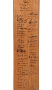 HERBERT STRUDWICK'S&nbsp;SOUVENIR BAT WITH MORE THAN 125 ORIGINAL AUTOGRAPHS: A full sized "Surrey & England XI" cricket bat by Sandham, Strudwick & Bale, signed in the ownership position by Herbert Strudwick (1880 - 1970) and evidently used to collect signatu - 3