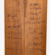 HERBERT STRUDWICK'S&nbsp;SOUVENIR BAT WITH MORE THAN 125 ORIGINAL AUTOGRAPHS: A full sized "Surrey & England XI" cricket bat by Sandham, Strudwick & Bale, signed in the ownership position by Herbert Strudwick (1880 - 1970) and evidently used to collect signatu - 5