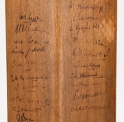 HERBERT STRUDWICK'S&nbsp;SOUVENIR BAT WITH MORE THAN 125 ORIGINAL AUTOGRAPHS: A full sized "Surrey & England XI" cricket bat by Sandham, Strudwick & Bale, signed in the ownership position by Herbert Strudwick (1880 - 1970) and evidently used to collect signatu - 6