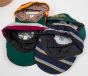 A collection of cricket caps comprising of Australian Youth XI baggy yellow cap, circa 1990s (player unknown), I Zingari, Free Foresters, Crusaders, Marylebone Cricket Club, and a South Africa in Australia baseball-style cap. All in very good condition. ( - 7