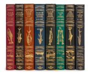 An impressive library of Zane Grey's books in matching bindings published in the early 1990s by The Derrydale Press: the titles are Tales of Southern Rivers; Tales of Swordfish and Tuna; Tales of Fishing virgin Seas; Tales of Tahitian Waters; Tales of Fre
