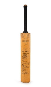 A full-sized "Tiger Lance Autograph" bat with the original signatures of 12 members of the South African Test squad, led by Ali Bacher and including Eddie Barlow, Lee Irvine, Tiger Lance, Denis Lindsay, Graeme & Peter Pollock, Mike Procter and Barry Richards.