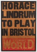 WALTER & HORACE LINDRUM: Group of five framed vintage newspaper banner pages all extolling the achievements of Walter and his nephew. the largest 82 x 57cm overall. - 4