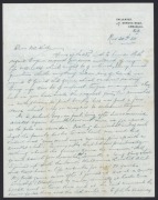 AN ORIGINAL HAND-WRITTEN LETTER FROM WILLIAM HENRY COOPER (1849 - 1939): Two sheets (headed Orrong Road, Armadale) dated Nov.30th 1930, comprising of more than three sides of neatly written details of Cooper's cricket reminiscences. He was writing to Les 