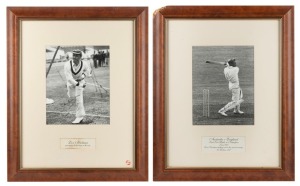 DON BRADMAN: Two photographic signed displays, both framed and mounted, 50 x 40cm each overall