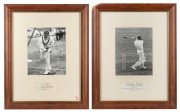 DON BRADMAN: Two photographic signed displays, both framed and mounted,&nbsp; 50 x 40cm each overall
