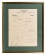 An apparently official team sheet prepared for the third Test between the West Indies and Australia at the S.C.G., January 1968, featuring the original signatures of both teams including Sobers, Gibbs, Fredericks, Kanhai, Lawry, Walters, Mallett and Chapp - 2