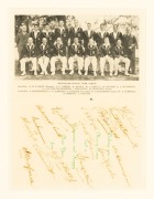 THE AUSTRALIAN CRICKET TEAM, 1935-36, IN SOUTH AFRICA: An Australian Cricket Team Christmas card with a photograph of the team, all named below the image, with their original pen signatures. The team featured Victor Richardson (Captain), Stan McCabe (Vice