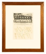 THE AUSTRALIAN CRICKET TEAM, 1935-36, IN SOUTH AFRICA: An Australian Cricket Team Christmas card with a photograph of the team, all named below the image, with their original pen signatures. The team featured Victor Richardson (Captain), Stan McCabe (Vice - 2