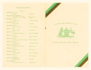 THE AUSTRALIAN CRICKET TEAM, 1935-36, IN SOUTH AFRICA: An Australian Cricket Team Christmas card with a photograph of the team, all named below the image, with their original pen signatures. The team featured Victor Richardson (Captain), Stan McCabe (Vice - 3