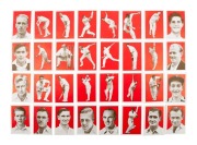 1958 Australian Licorice "Giant Brand" Test Cricket Series of (32), complete; all with red backgrounds. A rarely seen series, in excellent condition. - 2