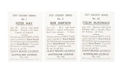 1958 Australian Licorice "Giant Brand" Test Cricket Series of (32), complete; all with red backgrounds. A rarely seen series, in excellent condition. - 3