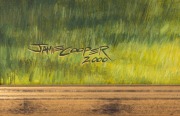 SHANE CRAWFORD (Hawthorn), original painting by Jamie Cooper, oil on canvas, titled "The Winner", it captures Shane in full flight with a huge hawk hovering in the background, signed and dated 2000 by the artist at lower left, and by Crawford across his s - 3