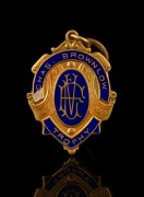 THE 1965 BROWNLOW MEDAL, 9ct gold, blue enamel; engraved verso "VICTORIAN FOOTBALL LEAGUE - CHAS BROWNLOW TROPHY - SEASON 1965 WON BY IAN HARLOW STEWART" - 3
