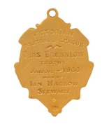 THE 1966&nbsp;BROWNLOW MEDAL, 9ct gold, blue enamel; engraved verso "VICTORIAN FOOTBALL LEAGUE - CHAS BROWNLOW TROPHY - SEASON 1966 -&nbsp; WON BY IAN HARLOW STEWART" - 2