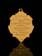 THE 1966&nbsp;BROWNLOW MEDAL, 9ct gold, blue enamel; engraved verso "VICTORIAN FOOTBALL LEAGUE - CHAS BROWNLOW TROPHY - SEASON 1966 -&nbsp; WON BY IAN HARLOW STEWART" - 4