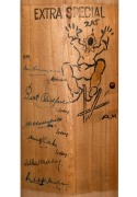 THE AUSTRALIAN TEAM IN SOUTH AFRICA 1949-50: A full-size Lindsay Hassett Autograph bat by Stuart Surridge & Co, with the signatures of the Australian team (and the faded signatures of the South African team) to the front of the blade, which has also been - 6