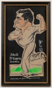 A group of three caricatures, all signed and dated "MAC, London Oval, Aug '65", depicting Atholl McKinnon (South Africa), Harry Bromfield (South Africa), and Jackie Botten (South Africa); individually framed & glazed, each approx. 31 x 18cm overall. (3). - 2