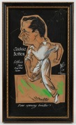 A group of three caricatures, all signed and dated "MAC, London Oval, Aug '65", depicting Atholl McKinnon (South Africa), Harry Bromfield (South Africa), and Jackie Botten (South Africa); individually framed & glazed, each approx. 31 x 18cm overall. (3). - 4