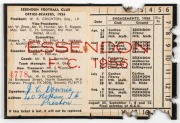 1956 Essendon Football Club Membership Season Ticket No. 4778. - 2
