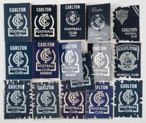 Carlton: Member's Season Tickets for 1946 (Scholar's) & 1947 (Scholar's), 1975 - 1980 (all Under 15), 1975, 1978, and 1981 - 86. (Total: 16).