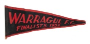 "WARRAGUL F.C. FINALISTS 1952" pennant. 38mm.