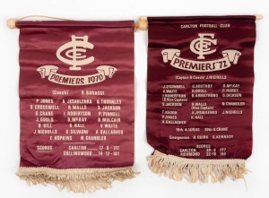 Carlton Premiership Pennants For 1970 And 1972, (2).