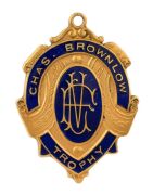 THE 1966&nbsp;BROWNLOW MEDAL, 9ct gold, blue enamel; engraved verso "VICTORIAN FOOTBALL LEAGUE - CHAS BROWNLOW TROPHY - SEASON 1966 -&nbsp; WON BY IAN HARLOW STEWART"