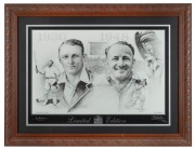 Don Bradman, "A Memorable Summer/'48 Farewell" limited edition print by Brian Clinton, published by the Bradman Museum; signed by Bradman & Clinton; numbered 114/334; framed & glazed, overall 57 x 73.5cm. Accompanied by the numbered Certificate of Authent